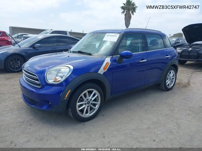 2015 Mini Countryman Cooper VIN: WMWZB3C5XFWR42747 Lot: 45526851