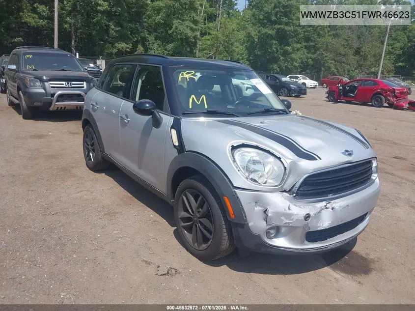 2015 Mini Countryman Cooper VIN: WMWZB3C51FWR46623 Lot: 45532572