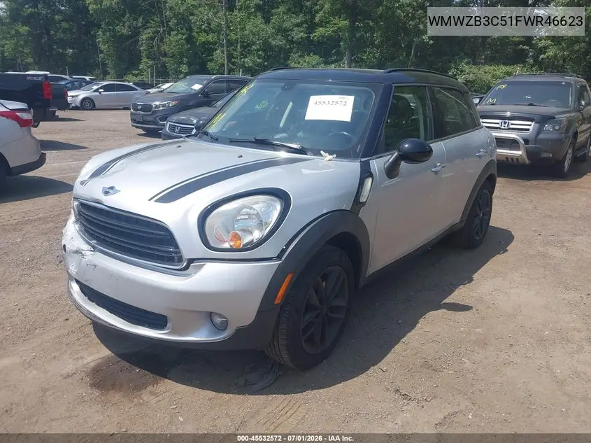 2015 Mini Countryman Cooper VIN: WMWZB3C51FWR46623 Lot: 45532572