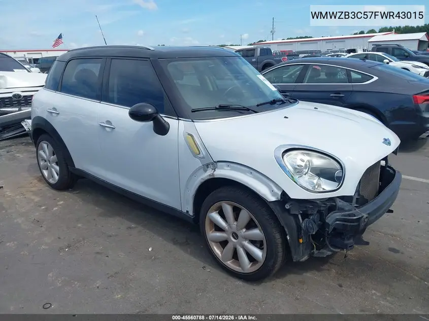 2015 Mini Countryman Cooper VIN: WMWZB3C57FWR43015 Lot: 45560788