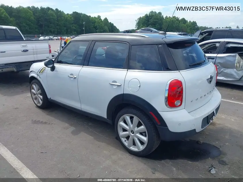 2015 Mini Countryman Cooper VIN: WMWZB3C57FWR43015 Lot: 45560788