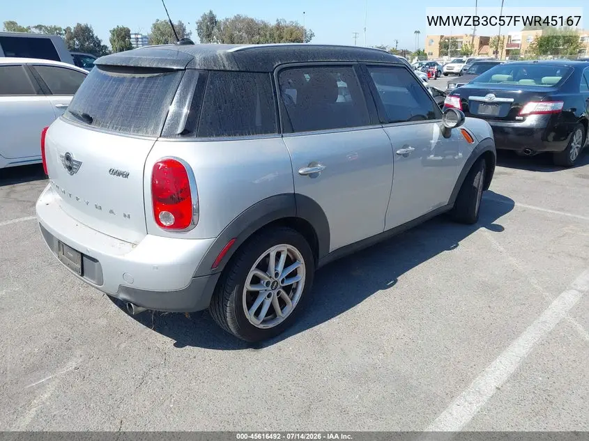 2015 Mini Countryman Cooper VIN: WMWZB3C57FWR45167 Lot: 45616492