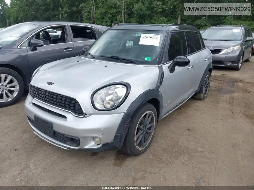 2015 Mini Countryman Cooper S VIN: WMWZC5C50FWP49029 Lot: 45670242