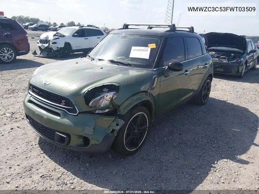 2015 Mini Countryman Cooper S VIN: WMWZC3C53FWT03509 Lot: 45682824