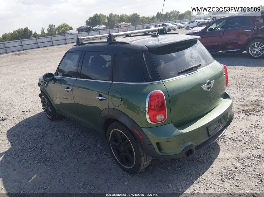 2015 Mini Countryman Cooper S VIN: WMWZC3C53FWT03509 Lot: 45682824