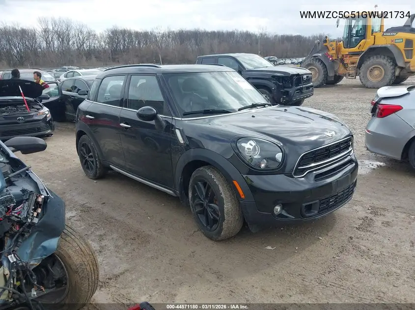 2016 Mini Countryman Cooper S VIN: WMWZC5C51GWU21734 Lot: 44571180