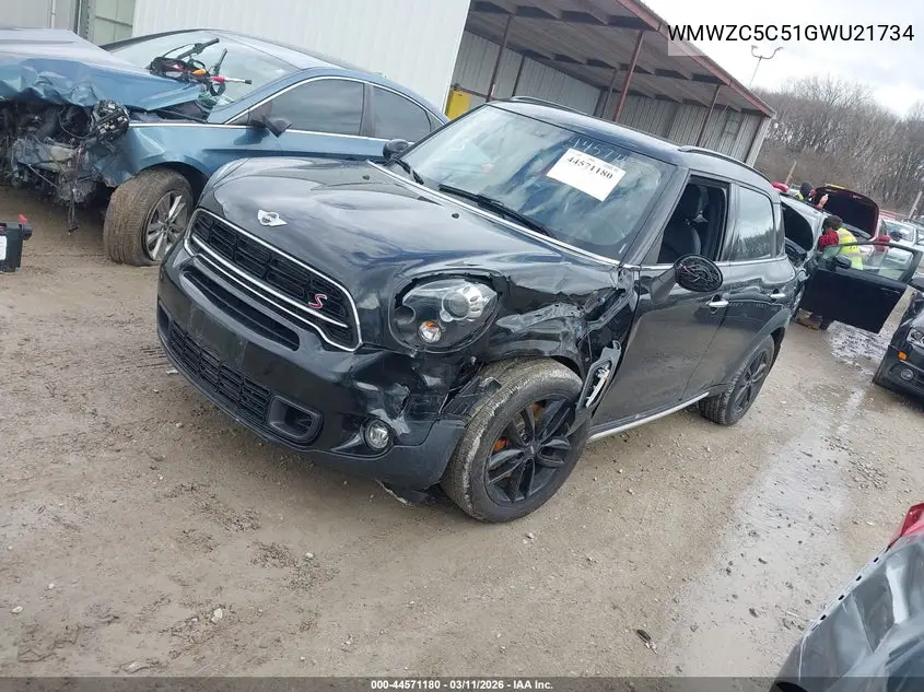 2016 Mini Countryman Cooper S VIN: WMWZC5C51GWU21734 Lot: 44571180