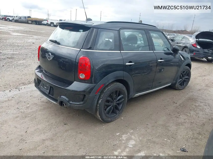2016 Mini Countryman Cooper S VIN: WMWZC5C51GWU21734 Lot: 44571180