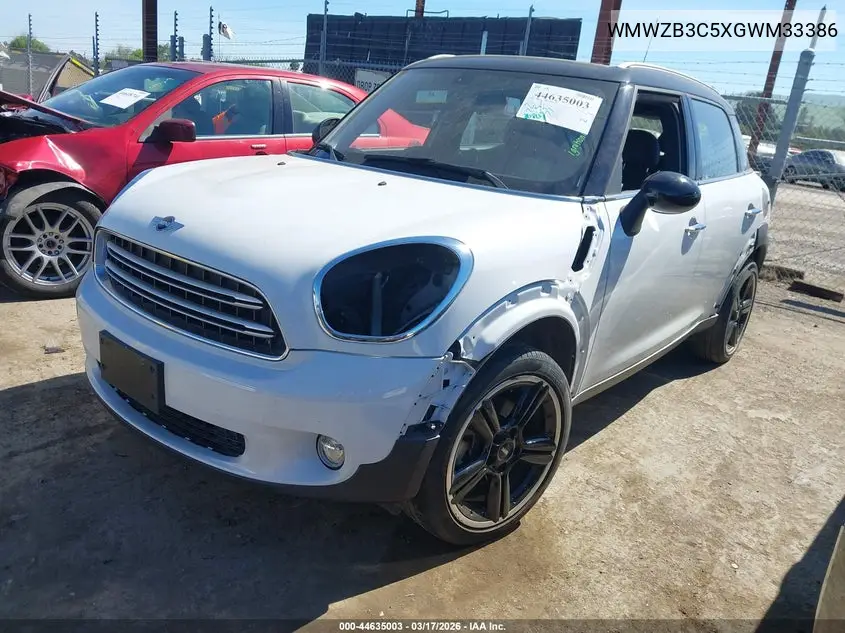 2016 Mini Countryman Cooper VIN: WMWZB3C5XGWM33386 Lot: 44635003