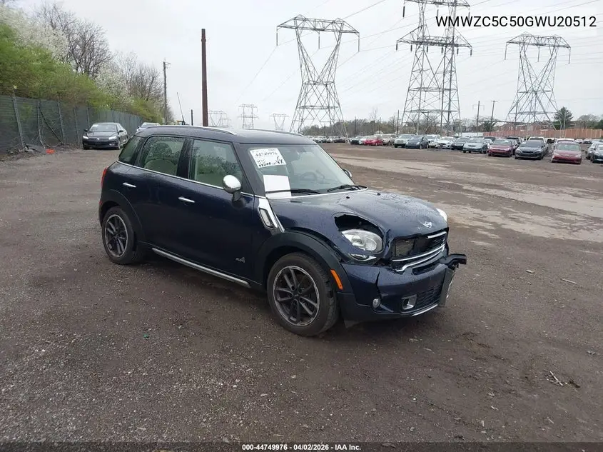 2016 Mini Countryman Cooper S VIN: WMWZC5C50GWU20512 Lot: 44749976