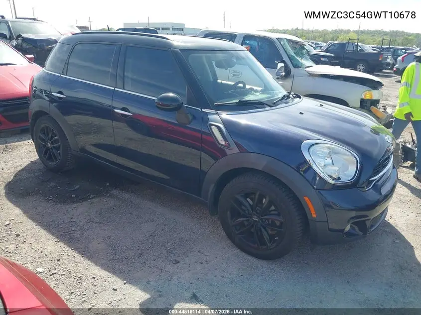 2016 Mini Countryman Cooper S VIN: WMWZC3C54GWT10678 Lot: 44816114