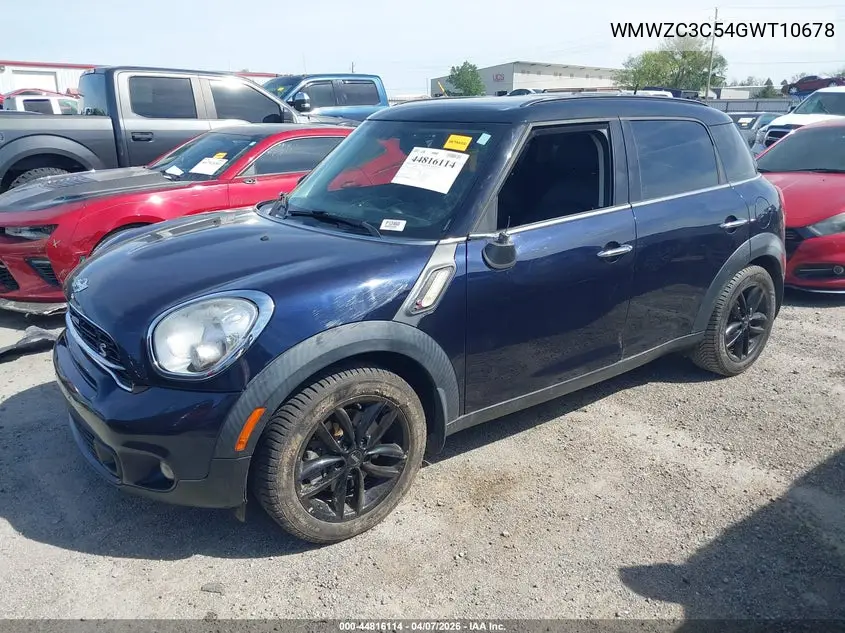 2016 Mini Countryman Cooper S VIN: WMWZC3C54GWT10678 Lot: 44816114