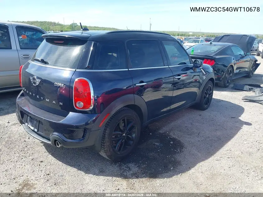 2016 Mini Countryman Cooper S VIN: WMWZC3C54GWT10678 Lot: 44816114