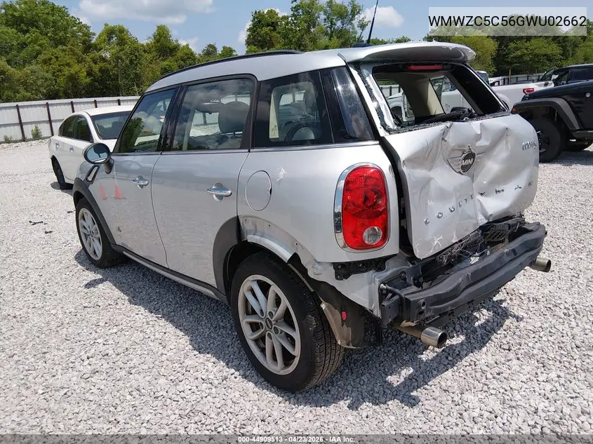 2016 Mini Countryman Cooper S VIN: WMWZC5C56GWU02662 Lot: 44909513