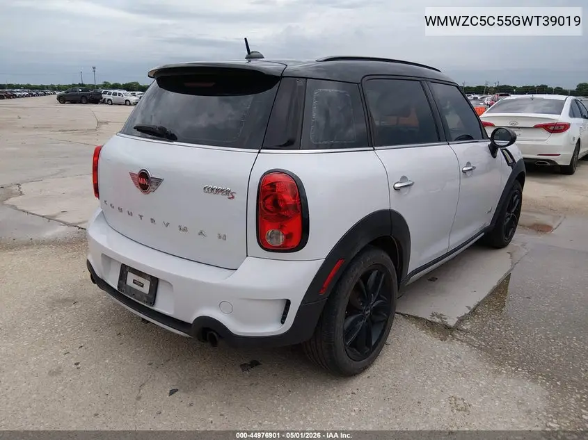 2016 Mini Countryman Cooper S VIN: WMWZC5C55GWT39019 Lot: 44976901