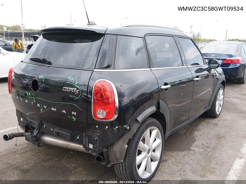 2016 Mini Countryman Cooper S VIN: WMWZC3C58GWT09534 Lot: 45088580