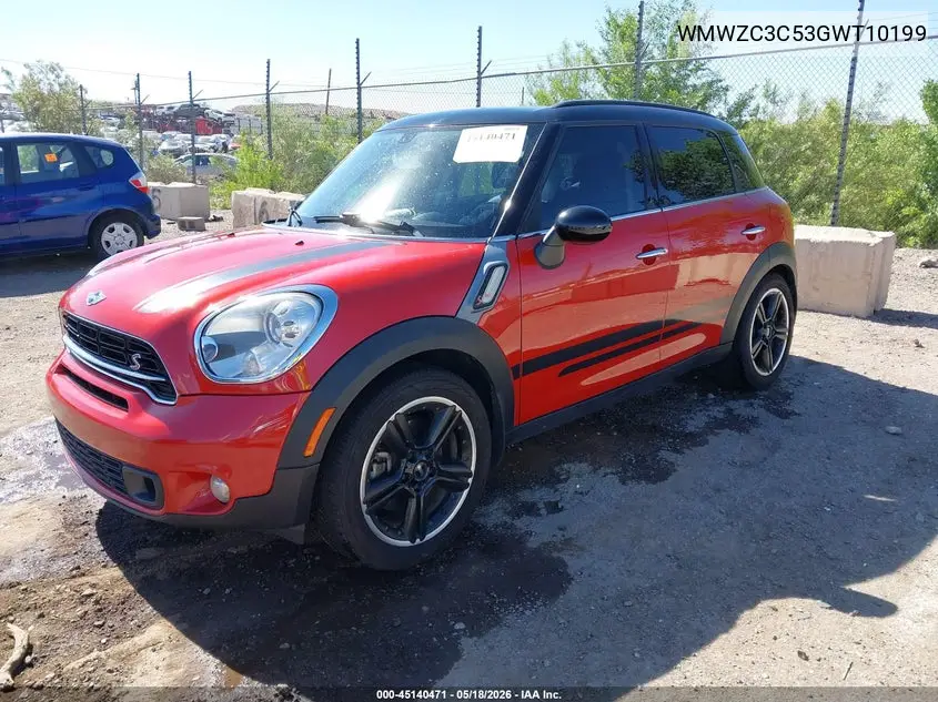 2016 Mini Countryman Cooper S VIN: WMWZC3C53GWT10199 Lot: 45140471