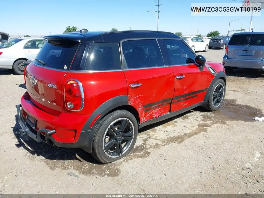 2016 Mini Countryman Cooper S VIN: WMWZC3C53GWT10199 Lot: 45140471