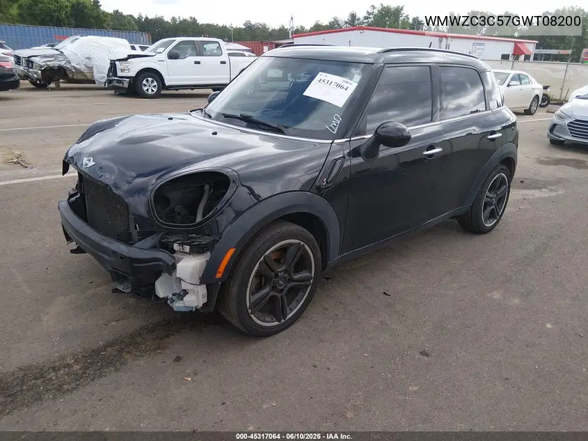 2016 Mini Countryman Cooper S VIN: WMWZC3C57GWT08200 Lot: 45317064