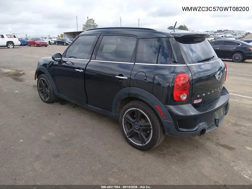 2016 Mini Countryman Cooper S VIN: WMWZC3C57GWT08200 Lot: 45317064
