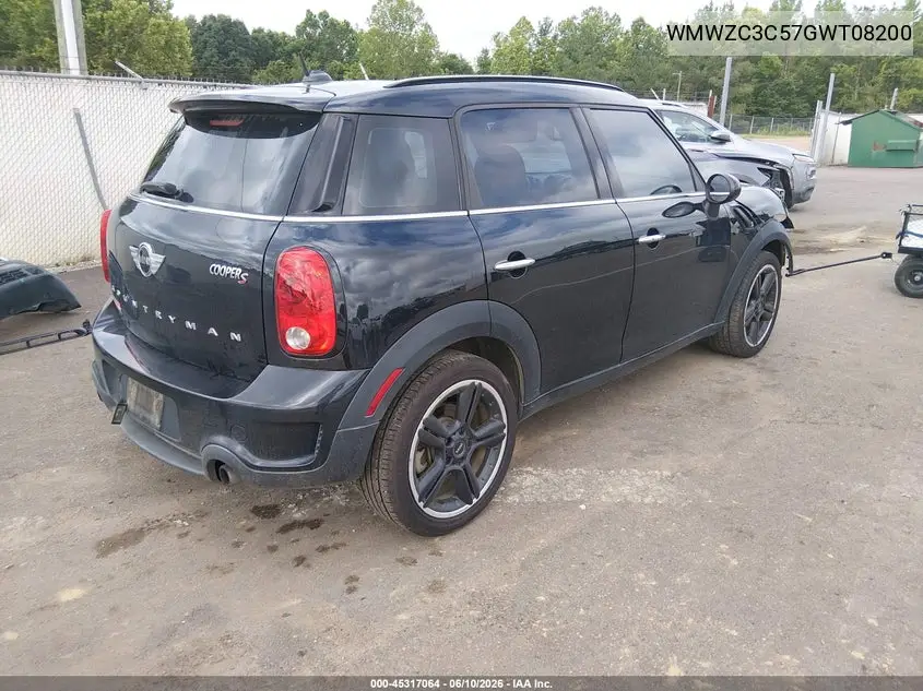 2016 Mini Countryman Cooper S VIN: WMWZC3C57GWT08200 Lot: 45317064