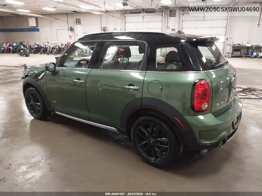 2016 Mini Countryman Cooper S VIN: WMWZC5C5XGWU04690 Lot: 45461367