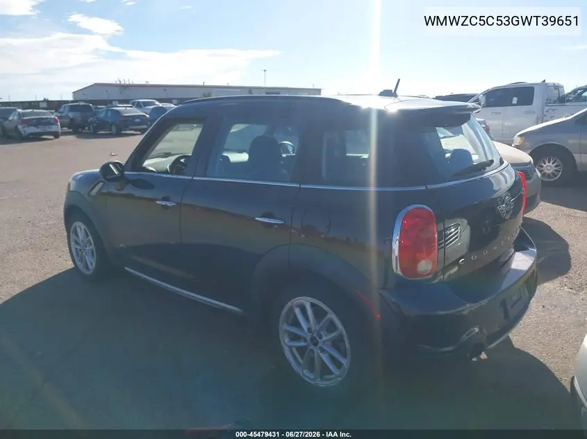 2016 Mini Countryman Cooper S VIN: WMWZC5C53GWT39651 Lot: 45479431