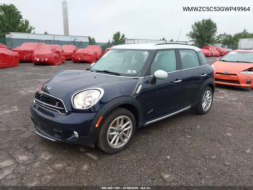 2016 Mini Countryman Cooper S VIN: WMWZC5C53GWP49964 Lot: 45511591