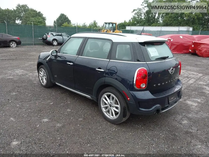 2016 Mini Countryman Cooper S VIN: WMWZC5C53GWP49964 Lot: 45511591