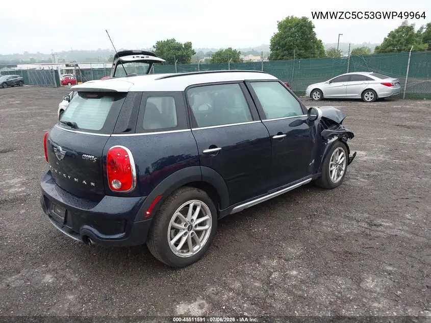 2016 Mini Countryman Cooper S VIN: WMWZC5C53GWP49964 Lot: 45511591