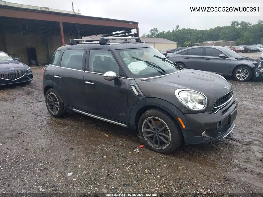 2016 Mini Countryman Cooper S VIN: WMWZC5C52GWU00391 Lot: 45534144