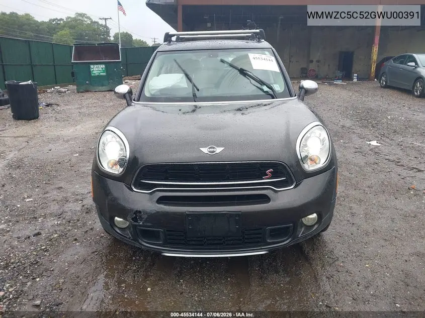 2016 Mini Countryman Cooper S VIN: WMWZC5C52GWU00391 Lot: 45534144