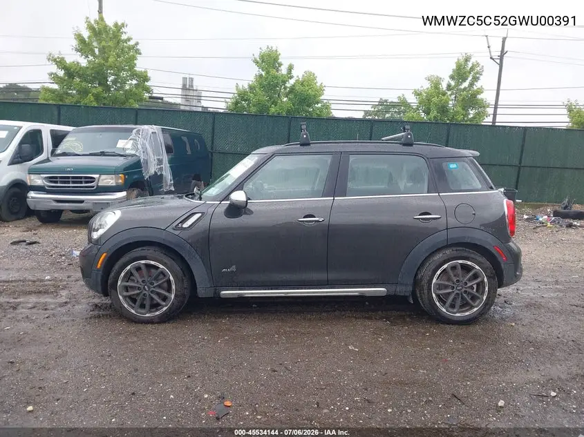 2016 Mini Countryman Cooper S VIN: WMWZC5C52GWU00391 Lot: 45534144