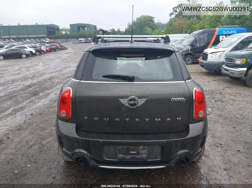 2016 Mini Countryman Cooper S VIN: WMWZC5C52GWU00391 Lot: 45534144