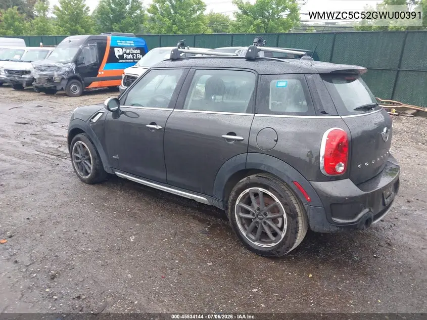 2016 Mini Countryman Cooper S VIN: WMWZC5C52GWU00391 Lot: 45534144