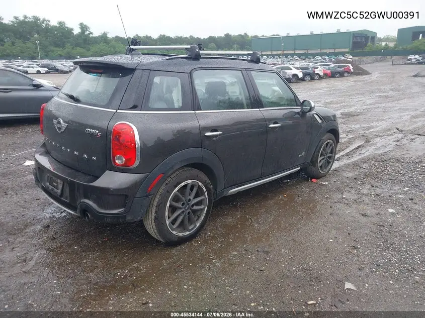 2016 Mini Countryman Cooper S VIN: WMWZC5C52GWU00391 Lot: 45534144