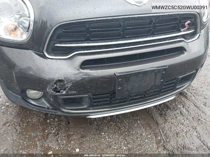 2016 Mini Countryman Cooper S VIN: WMWZC5C52GWU00391 Lot: 45534144