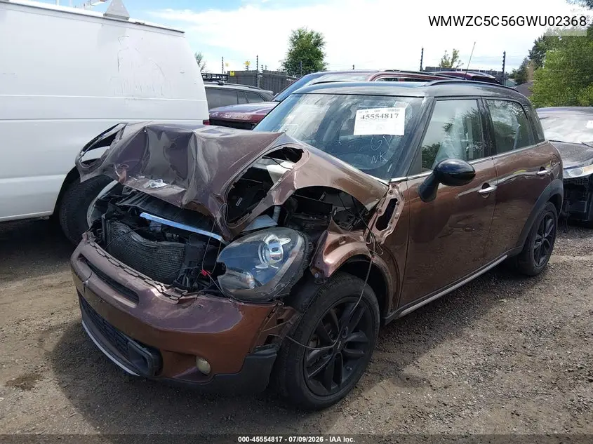 2016 Mini Countryman Cooper S VIN: WMWZC5C56GWU02368 Lot: 45554817