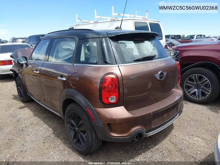 2016 Mini Countryman Cooper S VIN: WMWZC5C56GWU02368 Lot: 45554817