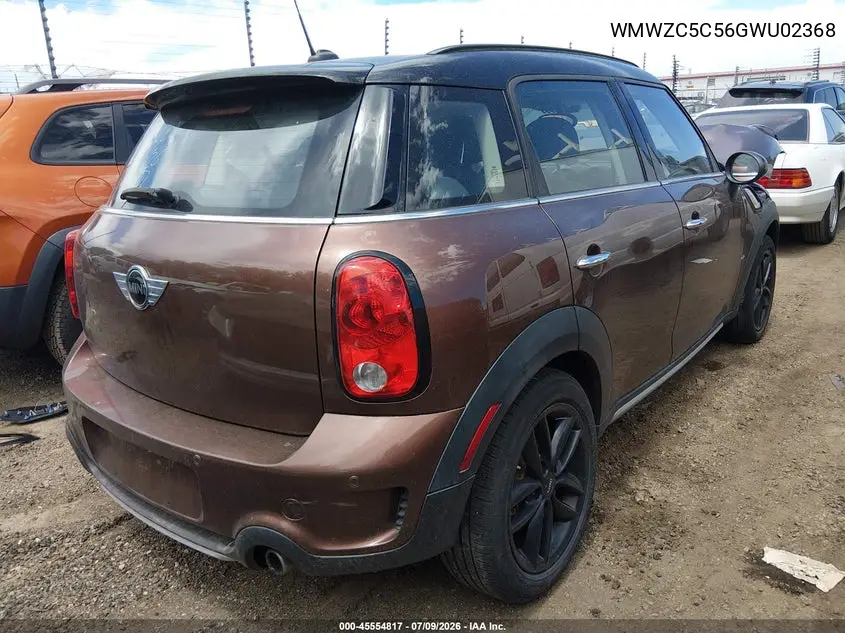 2016 Mini Countryman Cooper S VIN: WMWZC5C56GWU02368 Lot: 45554817