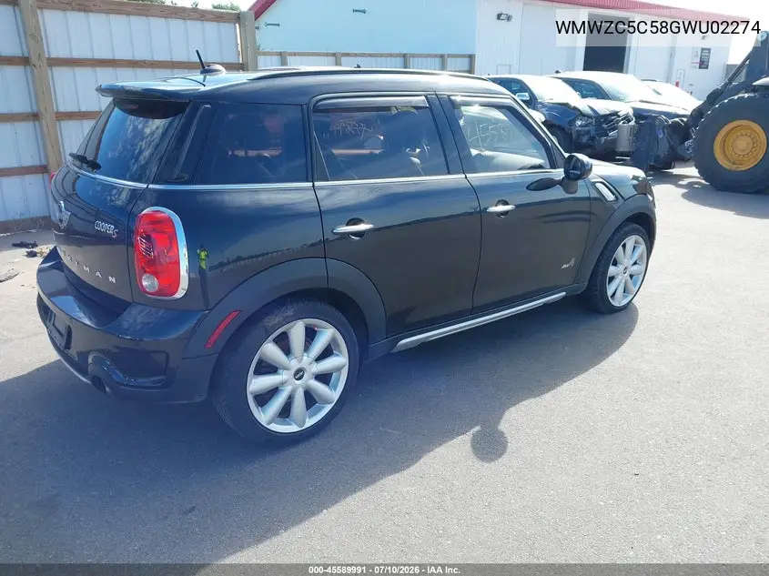 2016 Mini Countryman Cooper S VIN: WMWZC5C58GWU02274 Lot: 45589991