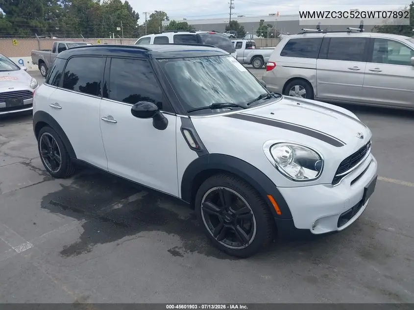 2016 Mini Countryman Cooper S VIN: WMWZC3C52GWT07892 Lot: 45601903