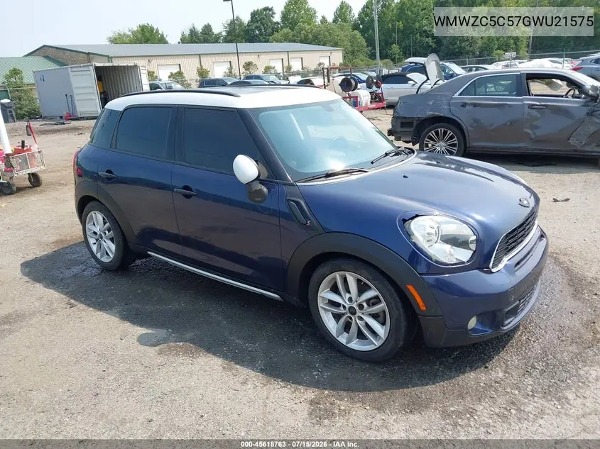 2016 Mini Countryman Cooper S VIN: WMWZC5C57GWU21575 Lot: 45618763
