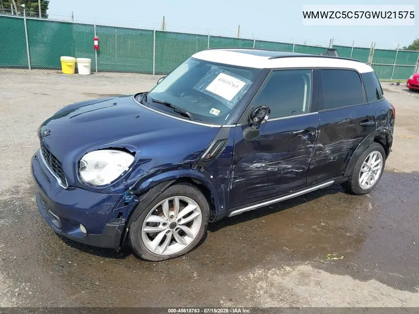 2016 Mini Countryman Cooper S VIN: WMWZC5C57GWU21575 Lot: 45618763