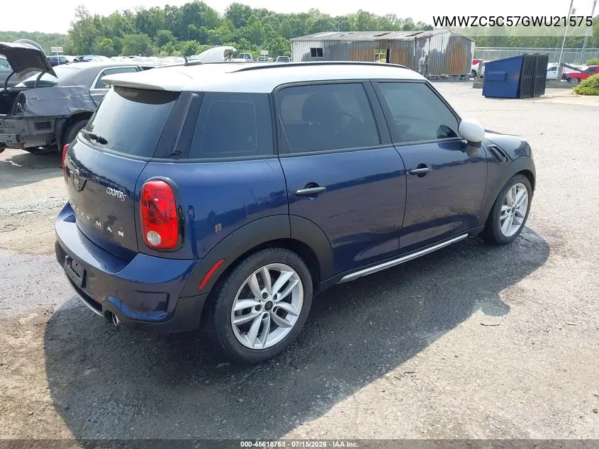2016 Mini Countryman Cooper S VIN: WMWZC5C57GWU21575 Lot: 45618763