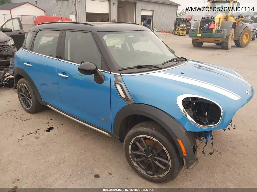 2016 Mini Countryman Cooper S VIN: WMWZC5C57GWU04114 Lot: 45624463