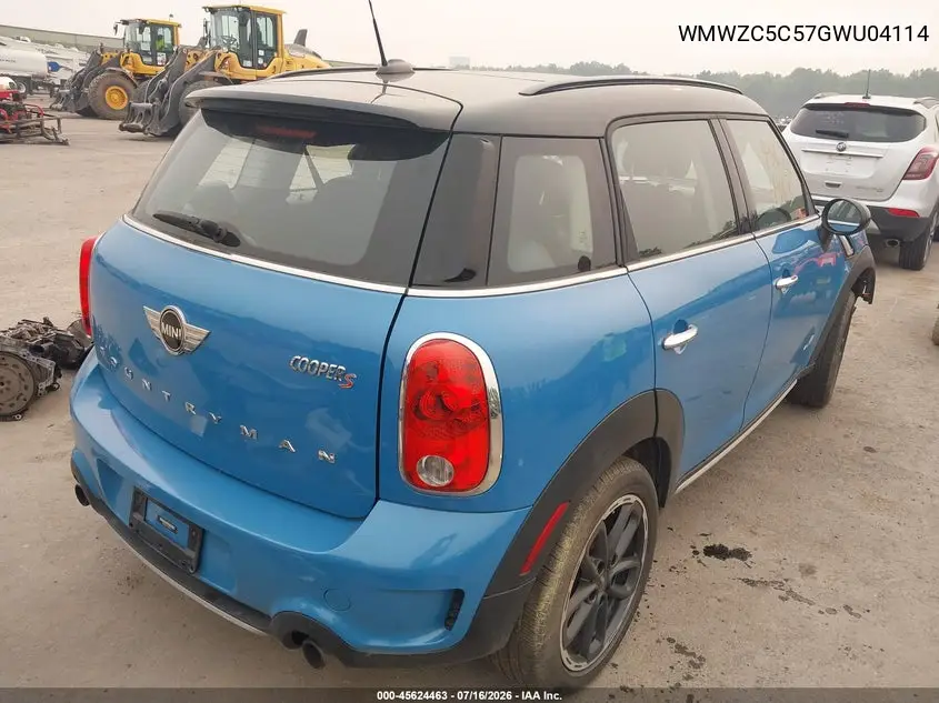 2016 Mini Countryman Cooper S VIN: WMWZC5C57GWU04114 Lot: 45624463