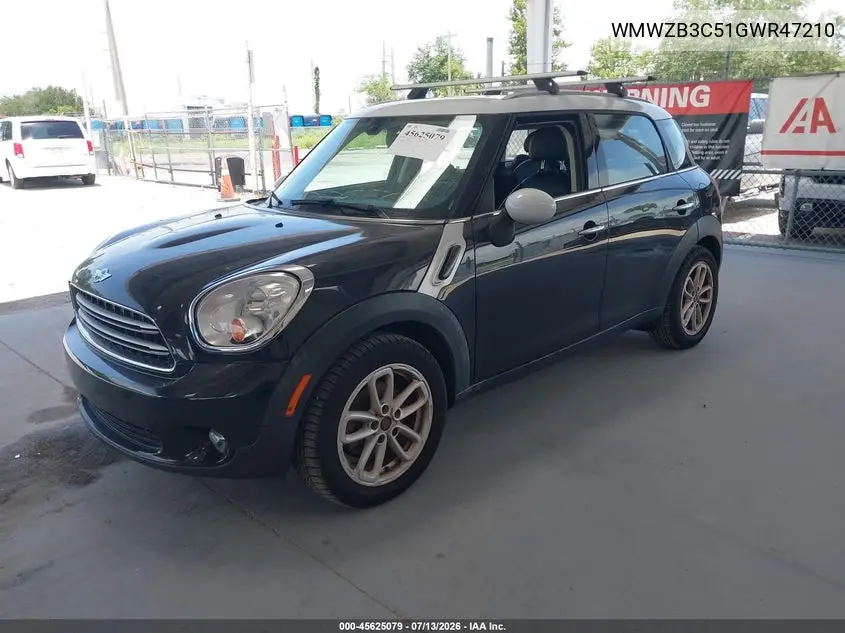 2016 Mini Countryman Cooper VIN: WMWZB3C51GWR47210 Lot: 45625079