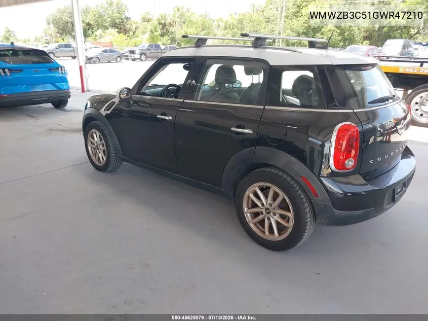 2016 Mini Countryman Cooper VIN: WMWZB3C51GWR47210 Lot: 45625079