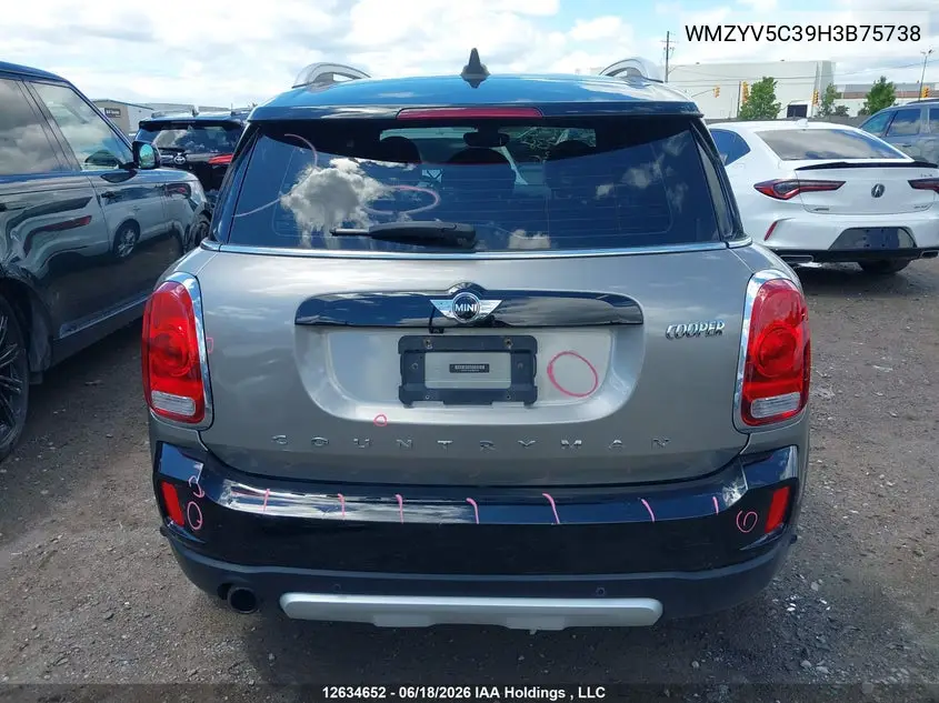 2017 Mini Countryman Cooper VIN: WMZYV5C39H3B75738 Lot: 12634652